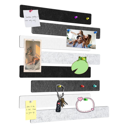 GoTiling Cork Board for Walls - 8 Pack Felt Pin Board Bar Strips - Self-Adhesive Lightweight