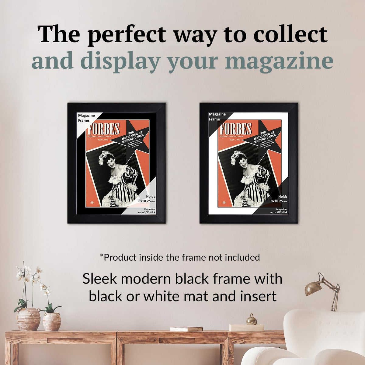 Creative Picture Frames 8 x 10.25 Magazine Frame with Full-Strength Glass, Holds Up To A 1/4" Thick