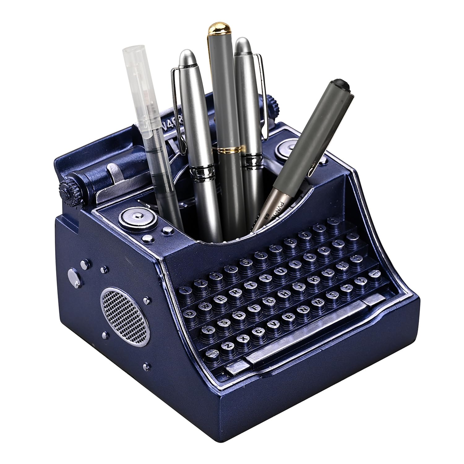 Amoysanli Retro Typewriter Pen Holder Desk Organizers for Writer's Blue