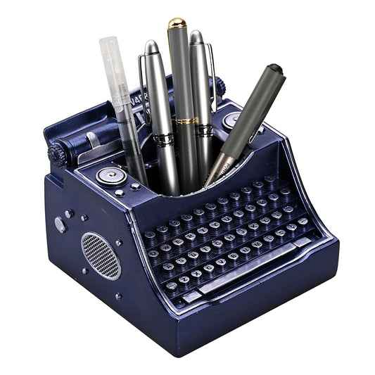 Amoysanli Retro Typewriter Pen Holder Desk Organizers for Writer's Blue