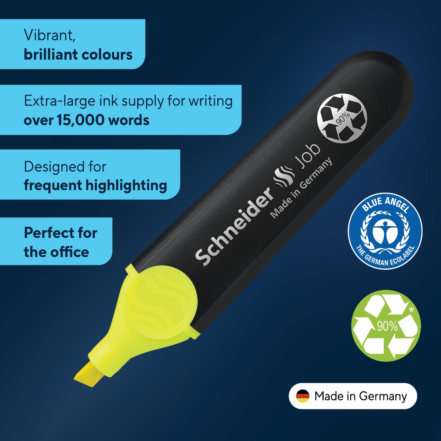Schneider Job 150 Highlighters - Assorted Colours (Wallet of 6)