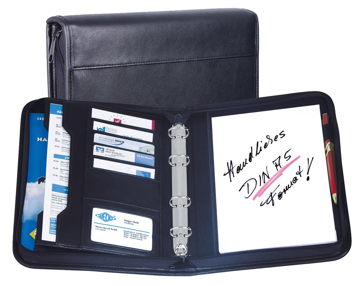 Wedo 581501, Conference Organiser, A5, Black, Elegance, 4-Ring Mechanism