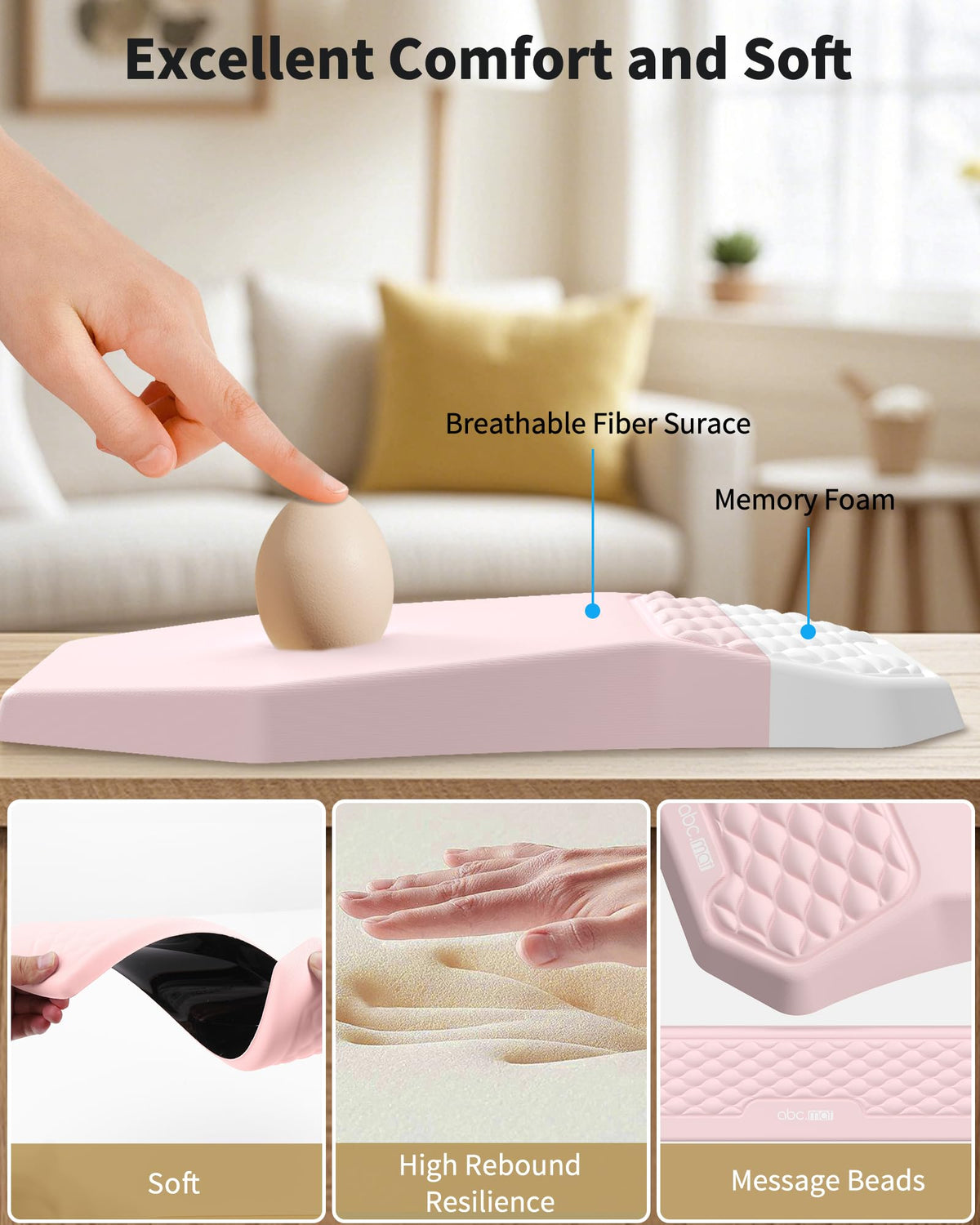 Ergonomic Mouse Pad with Wrist Rest & Keyboard Wrist Rest Support Set