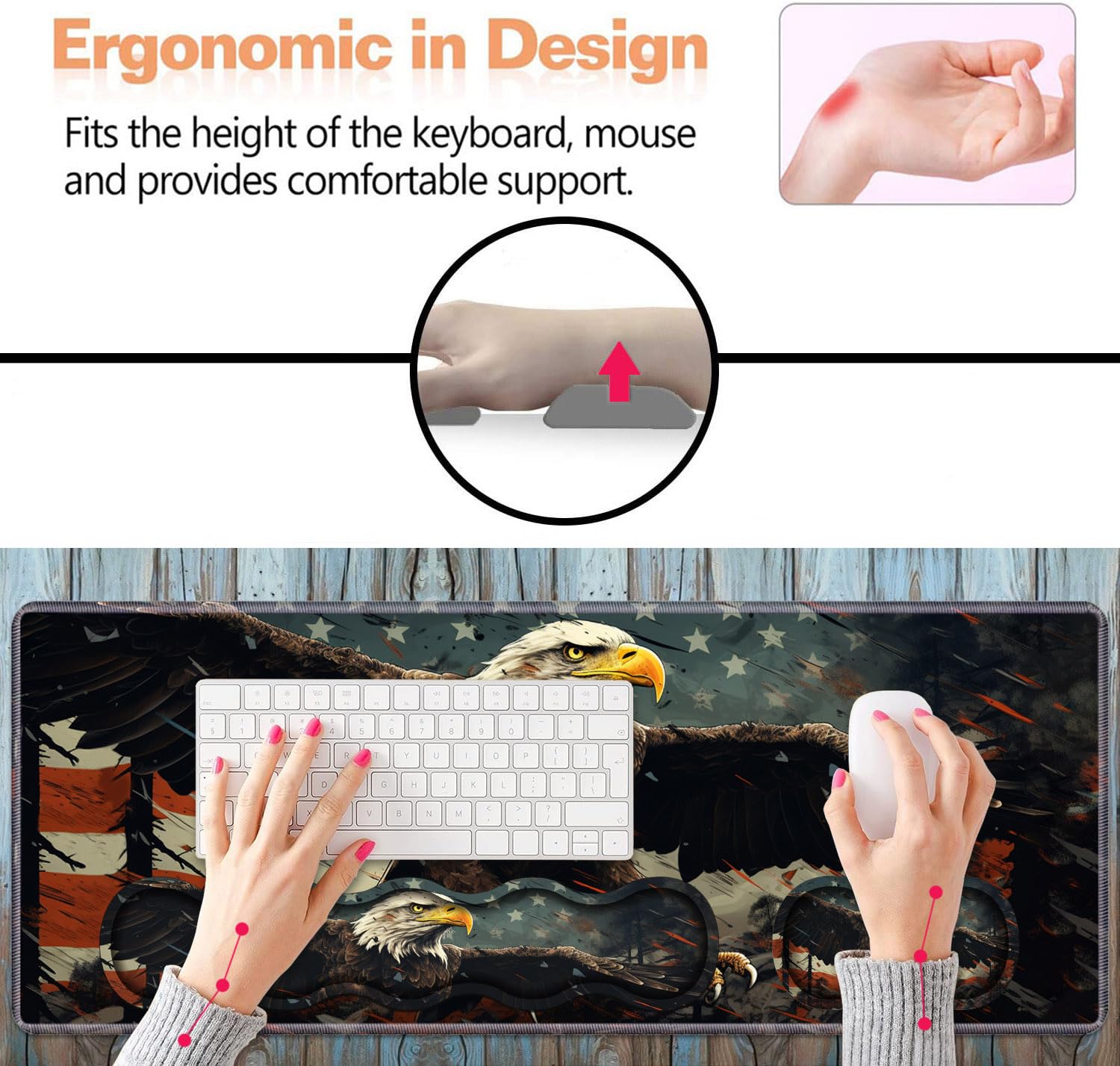 Ergonomic Keyboard Wrist Rest & Mouse Pad Wrist Rest Set,Large XXL Gaming Desk Mat 31.5"x