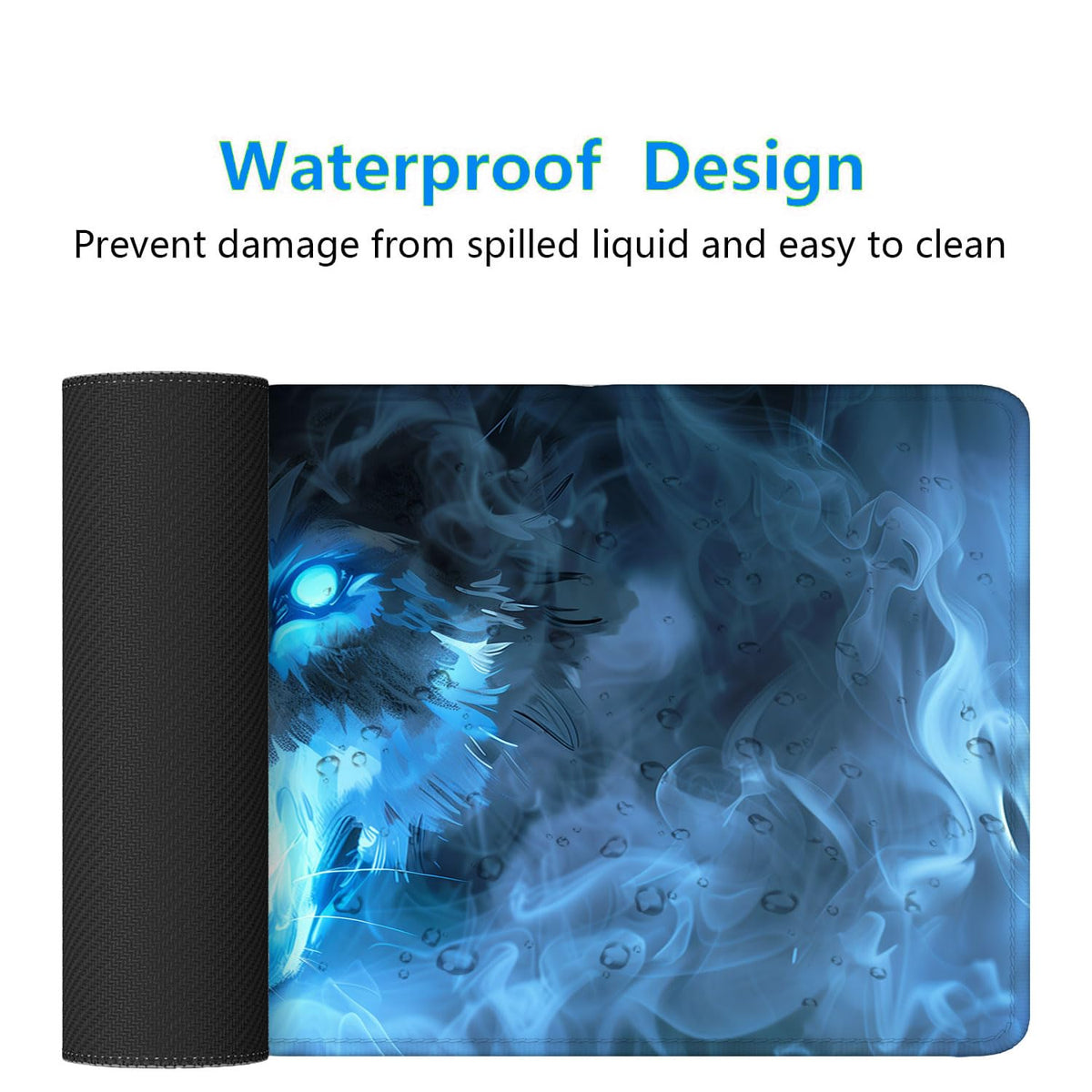 Wolf Gaming Mouse Pad Misty Wolf Blue Eye Cool Animal XL Mouse Pad Large Mousepad Extended Laptop