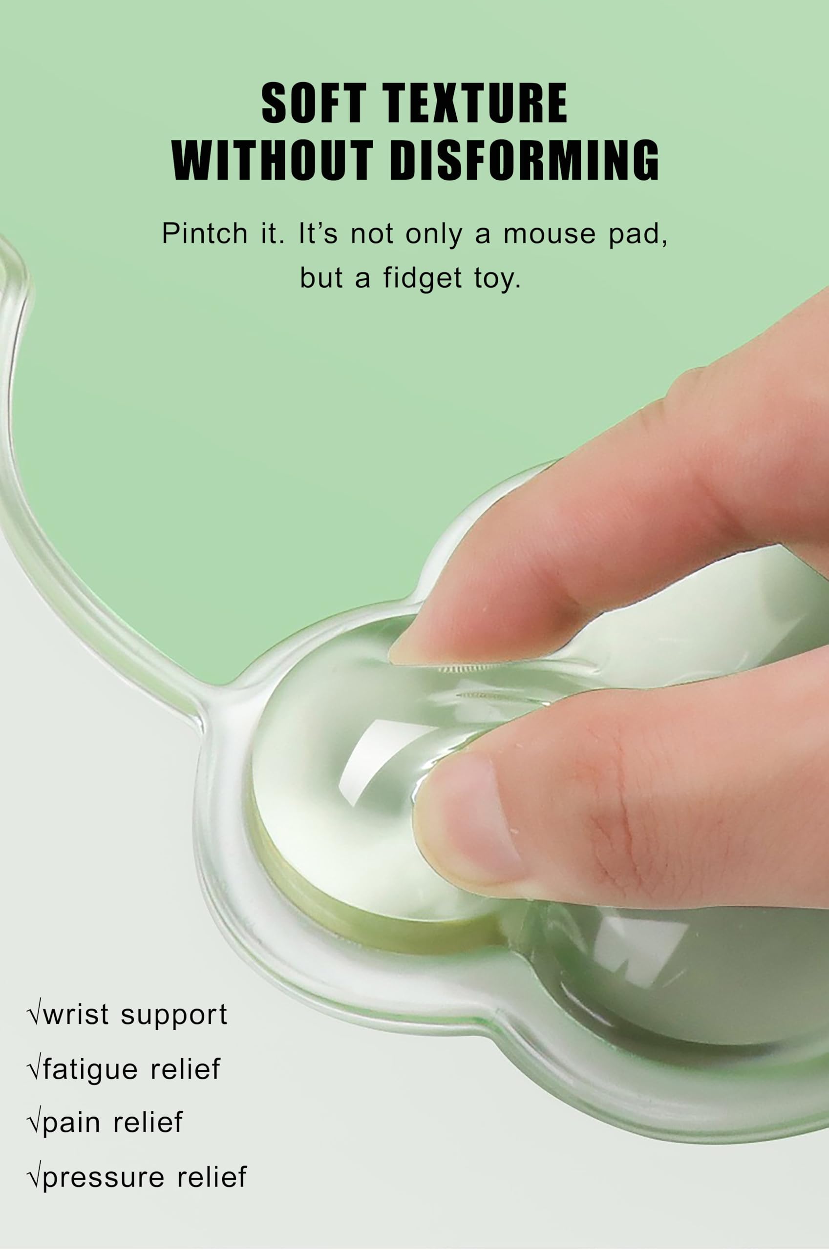 Aszqvd Mouse Pad with Wrist Rest, Soft Cloud Gel Keyboard Mouse Pad Set with Hand Wrist Support