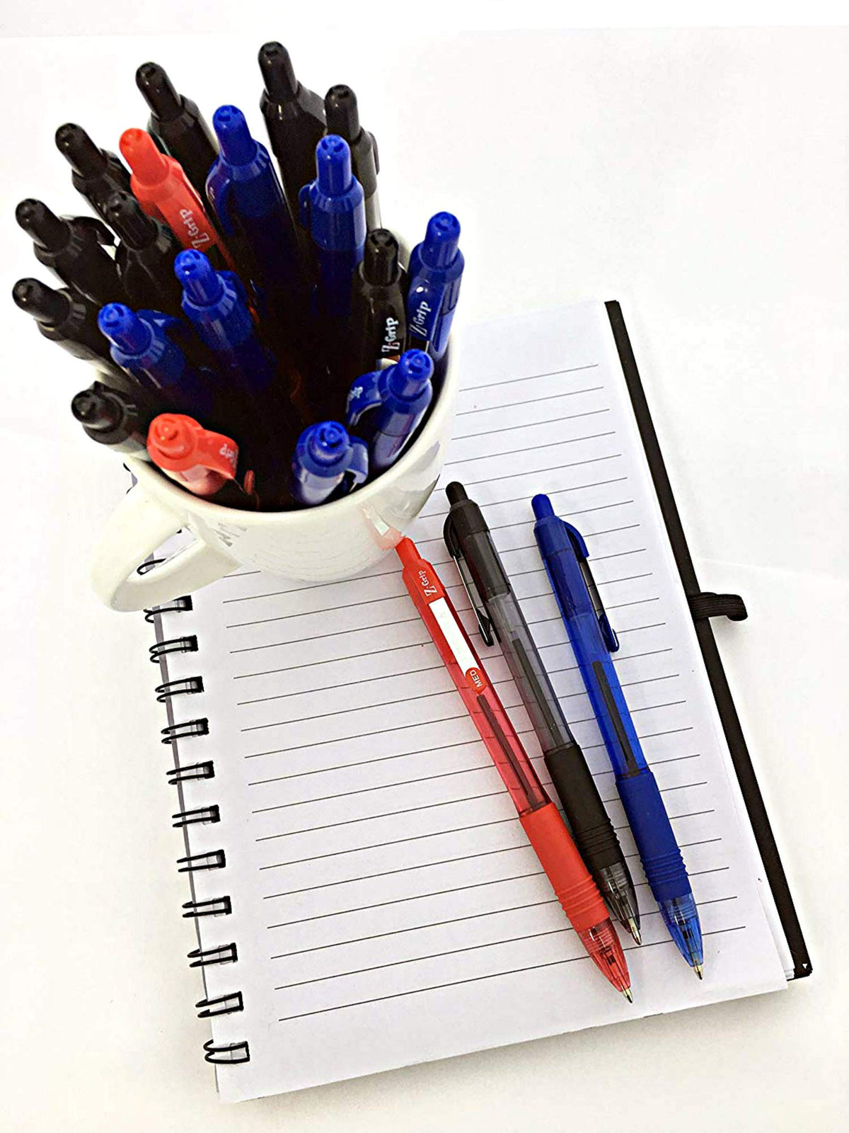 Zebra Pen Z-Grip Retractable Ballpoint Pen, Medium Point 1.0mm, 12 Black & 12 Red Ink Pens, Bulk