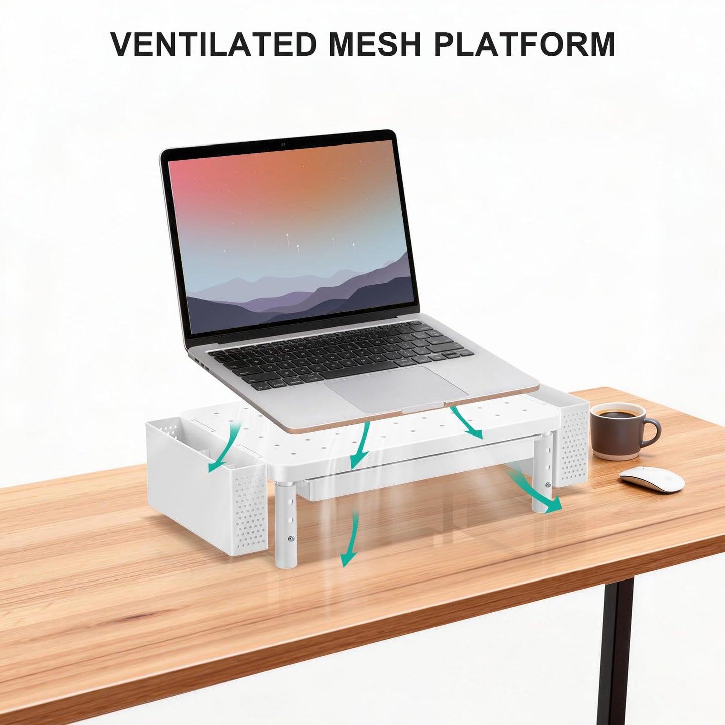 WALI Computer Monitor Stand with Storage and Pen Holder
