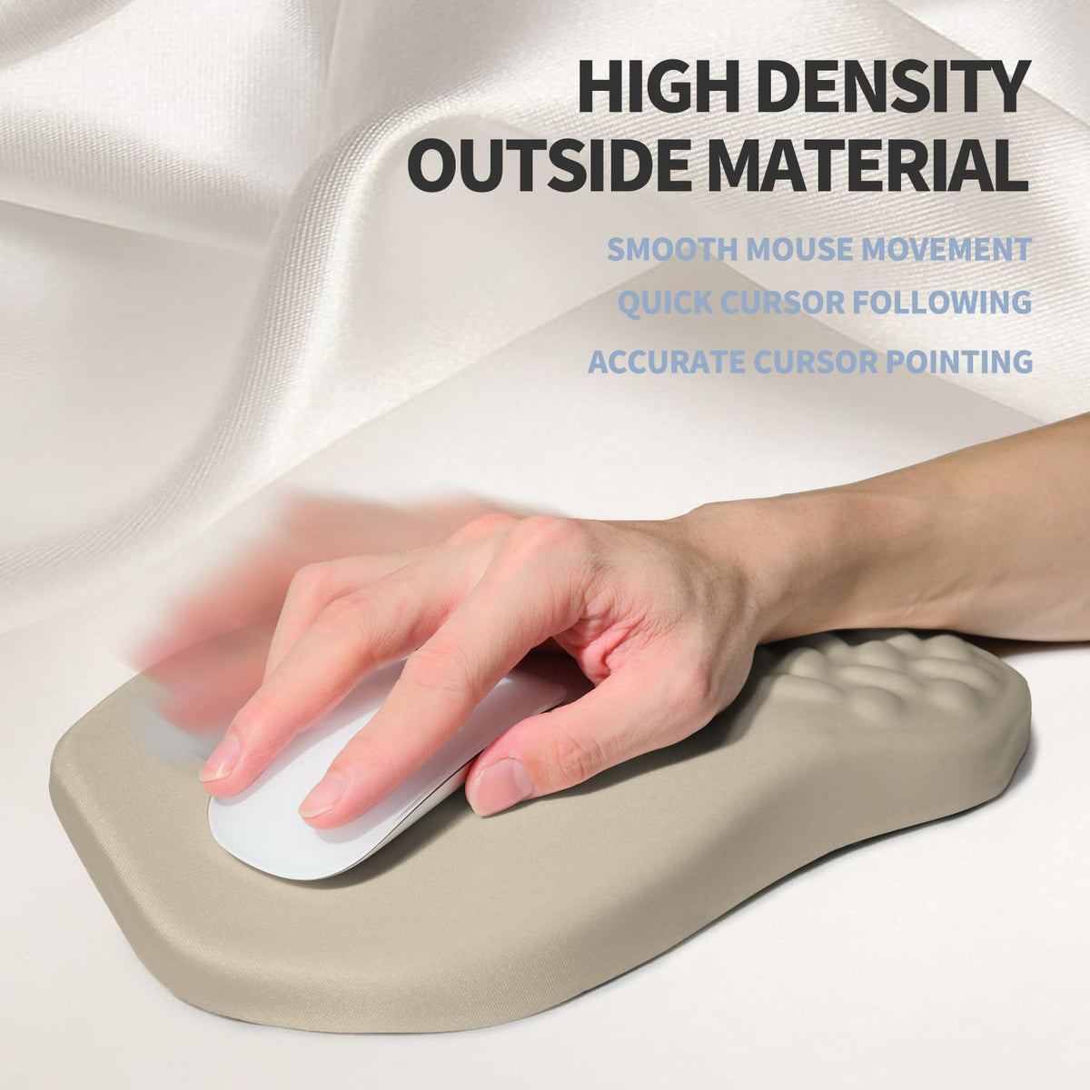 Gleamtide Ergonomic Raised Mouse Pad Wrist Support with Bilateral Slope Memory Foam Mousepad for