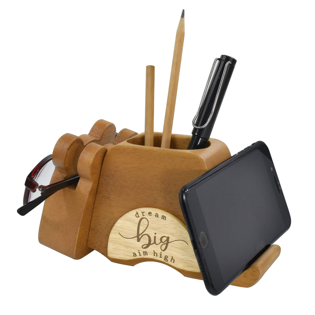 I'm Wood Multipurpose Eyeglass Phone Pen & Hamster Pencil Holder