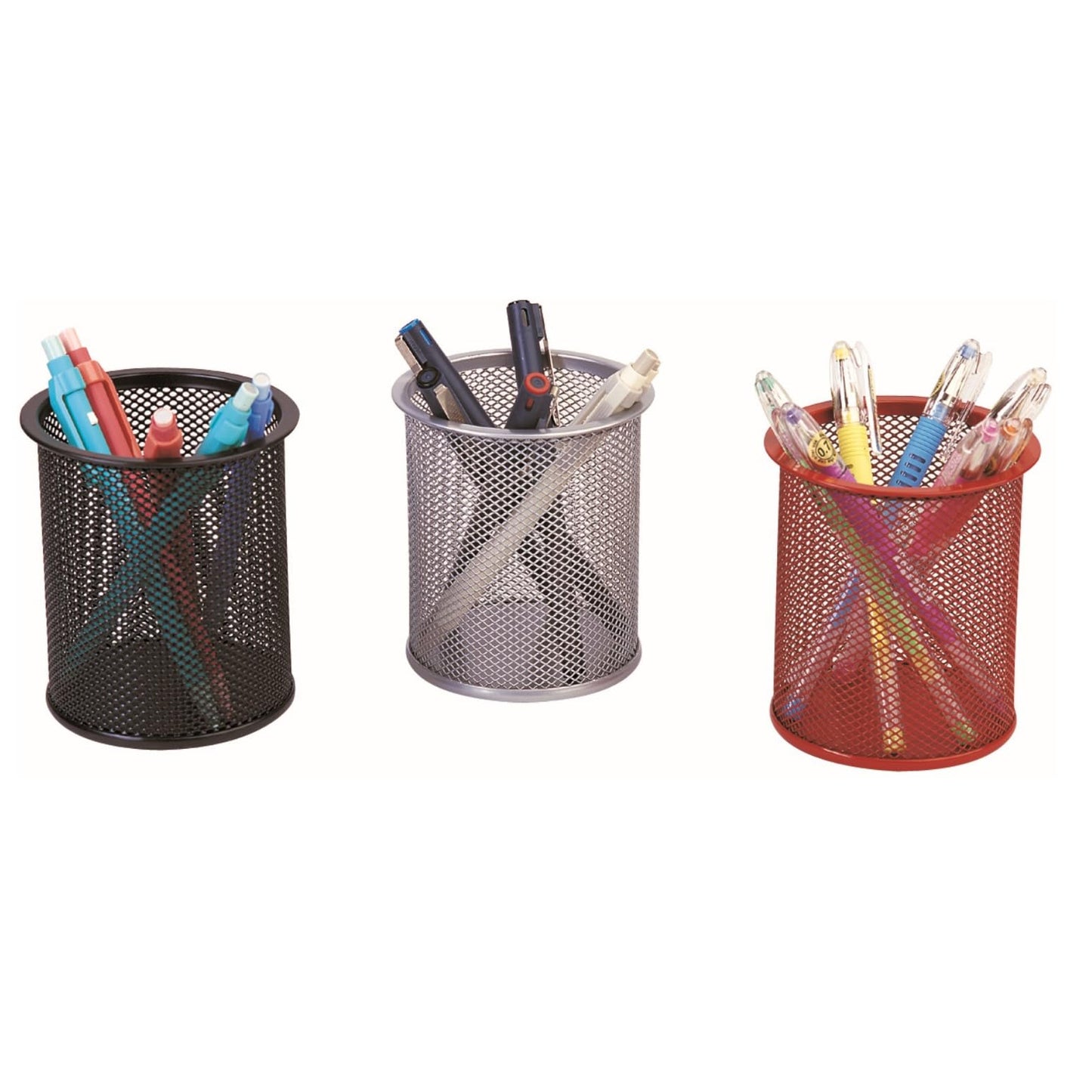 Q-Connect Pen Cup Metal Black (office Set) / Small Office Accessories/Type-Desktop/Kind-For