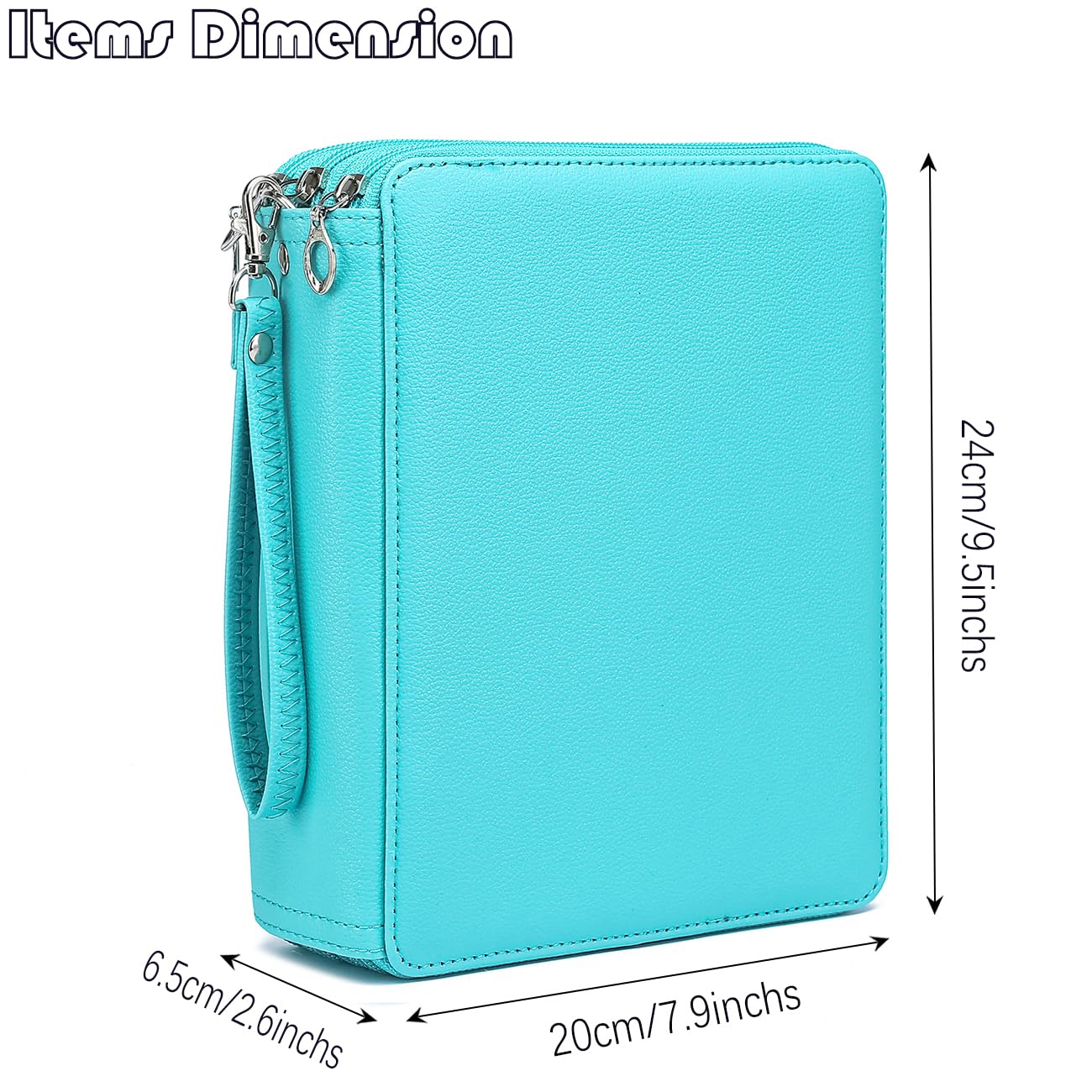 YOUNGCOL Deluxe PU Leather Colored Pencil Case - 120 Slots Pencil Holder with Handle Strap Large