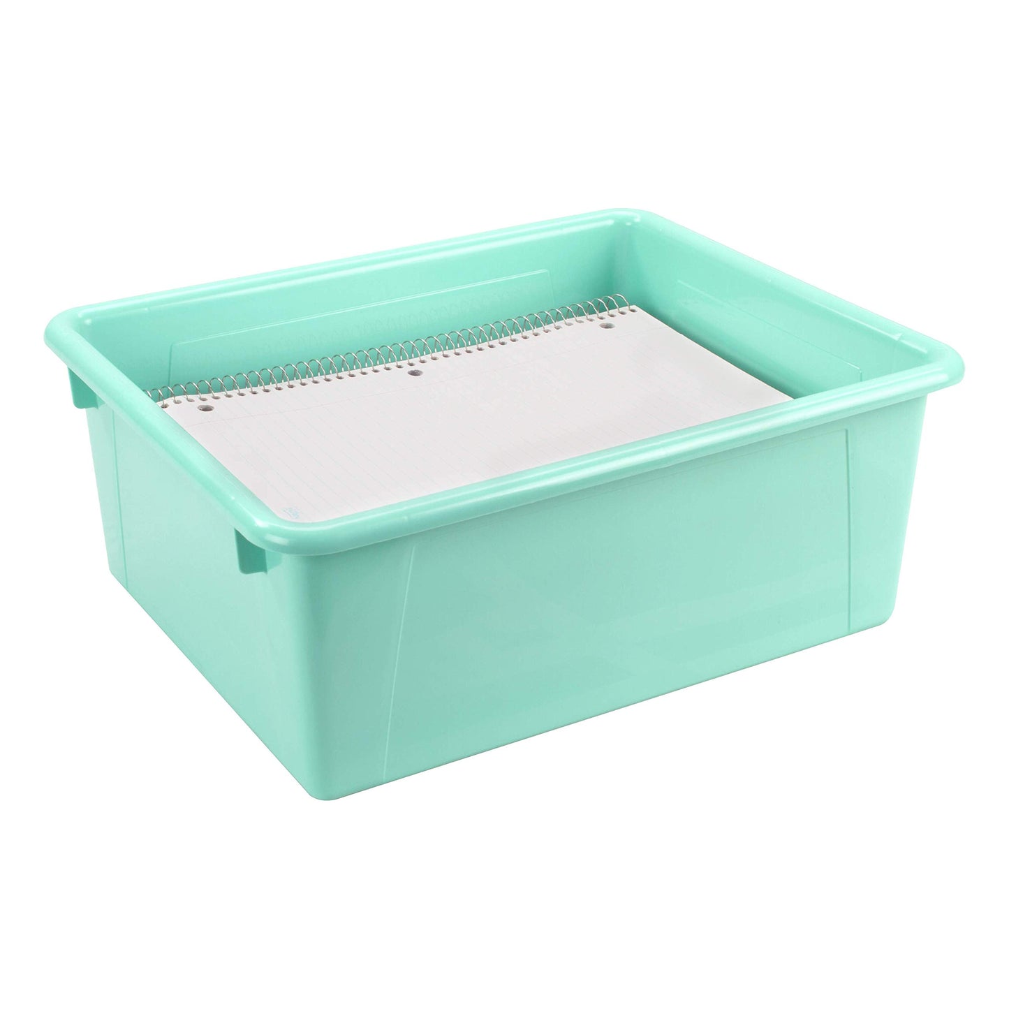 Storex Letter Size Deep Storage Tray – Organizer Bin for Classroom, Office and Home, Teal, 5-Pack