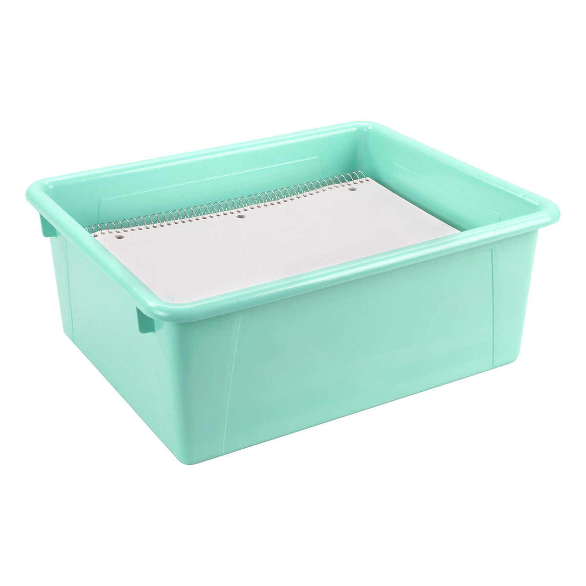 Storex Letter Size Deep Storage Tray – Organizer Bin for Classroom, Office and Home, Teal, 5-Pack