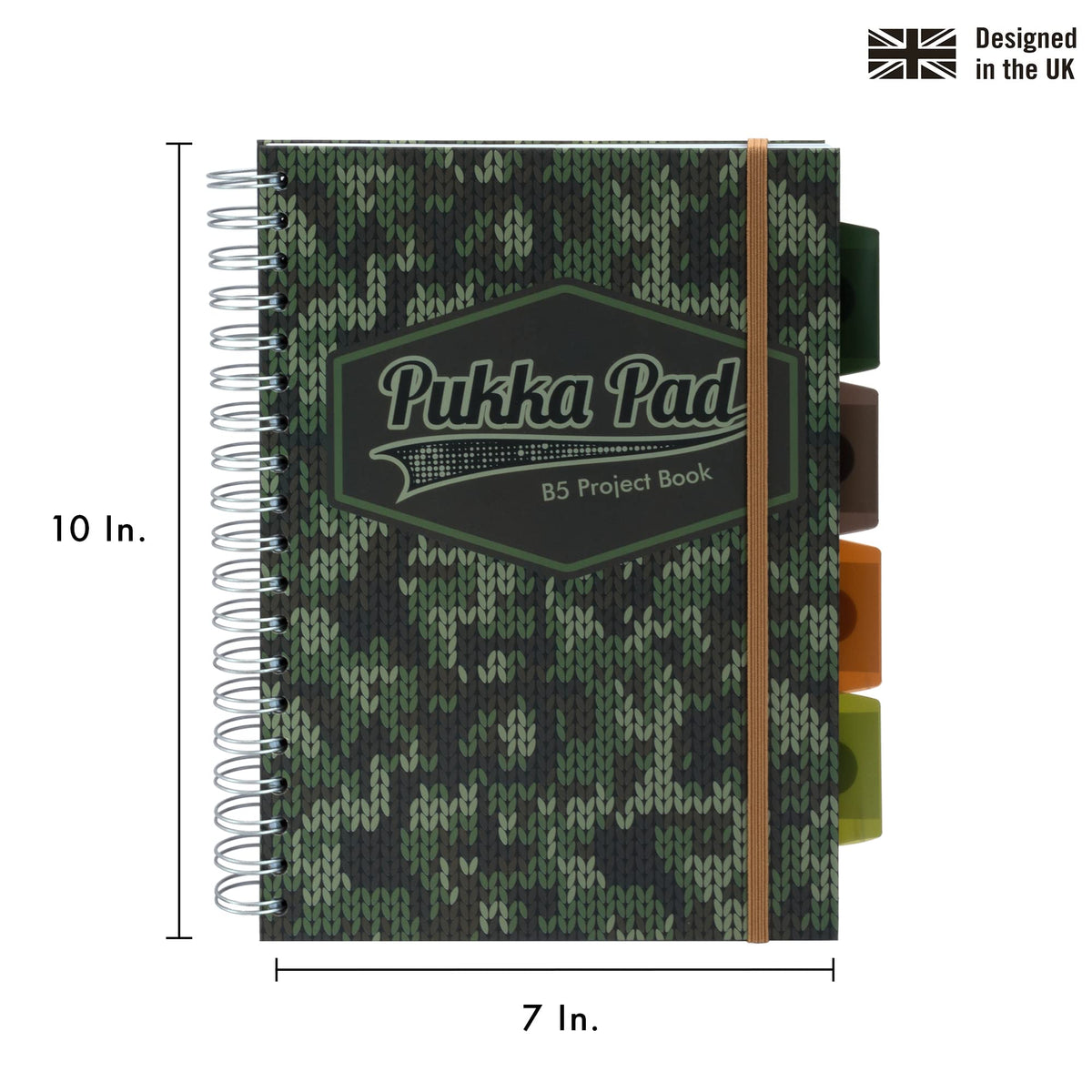 Pukka Pad 5 Subject Spiral Notebook 3-Pack - 200 Pages, 100 Sheets of 80GSM Paper with