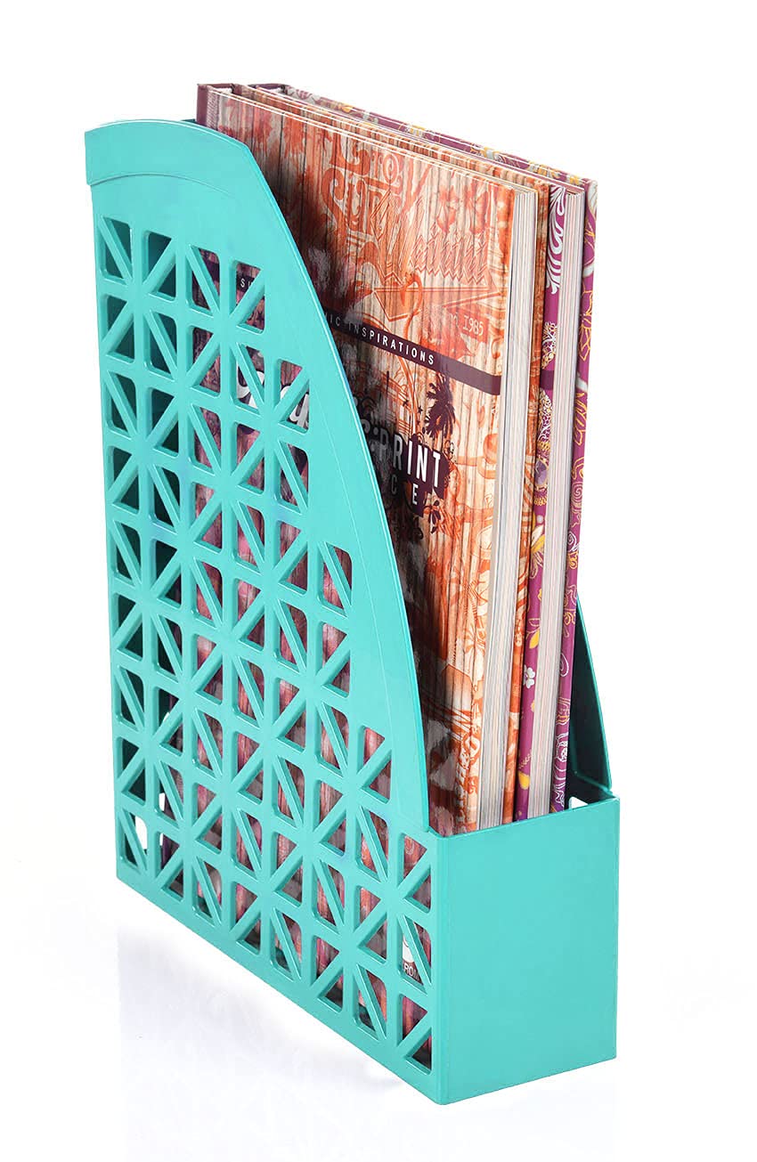 Mintra Office Plastic Desk Organizer 2pk Magazine File (Teal)