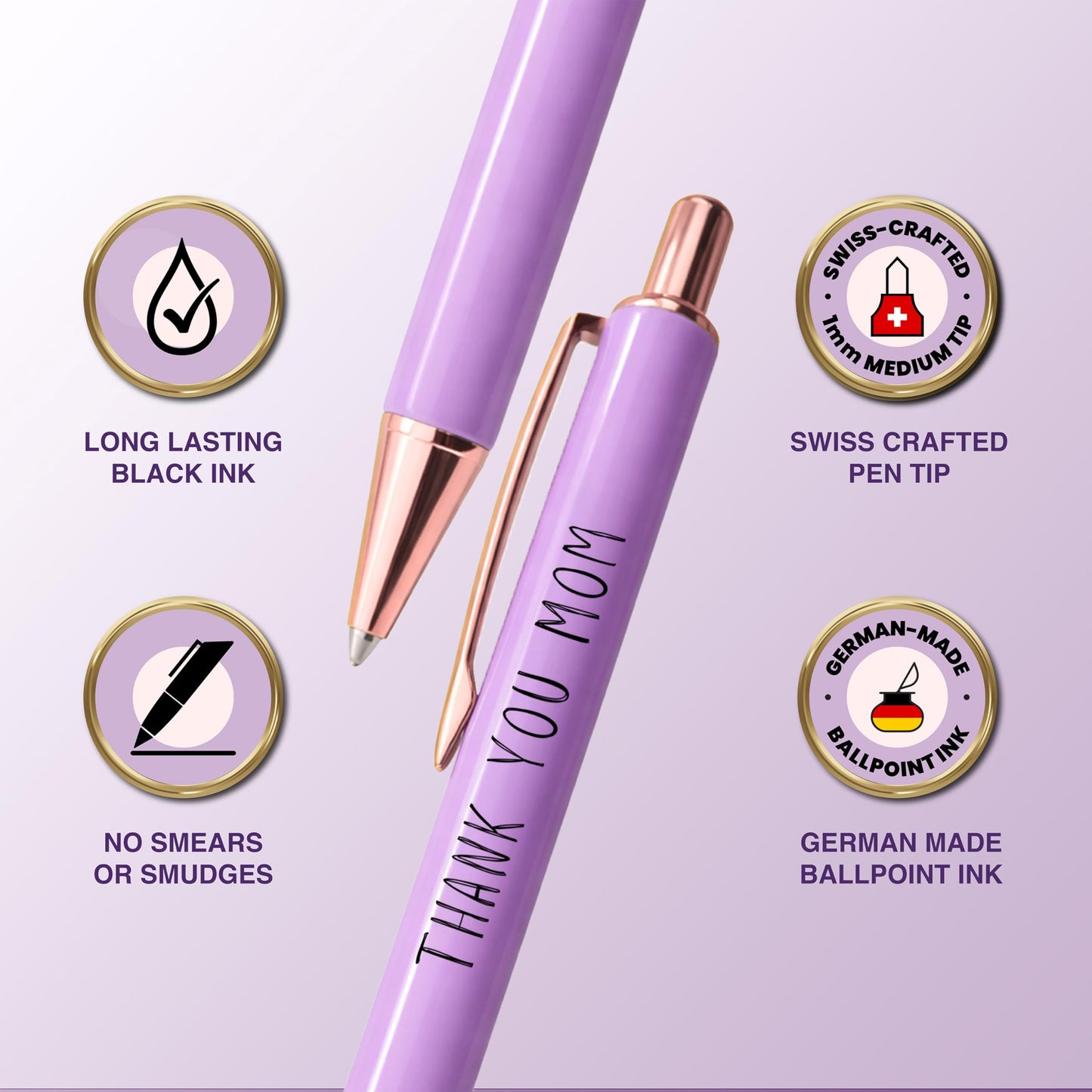 MESMOS 3Pk Fancy Pens Gift Set, Birthday Gifts for Mom, Best Mom Ever Gift, Presents from Daughter