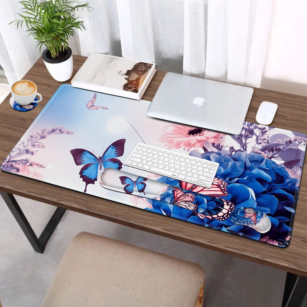 AIMSA Large Gaming Mouse Pad Set, Keyboard Wrist Rest Support Mouse Pad, Ergonomic Memory Foam