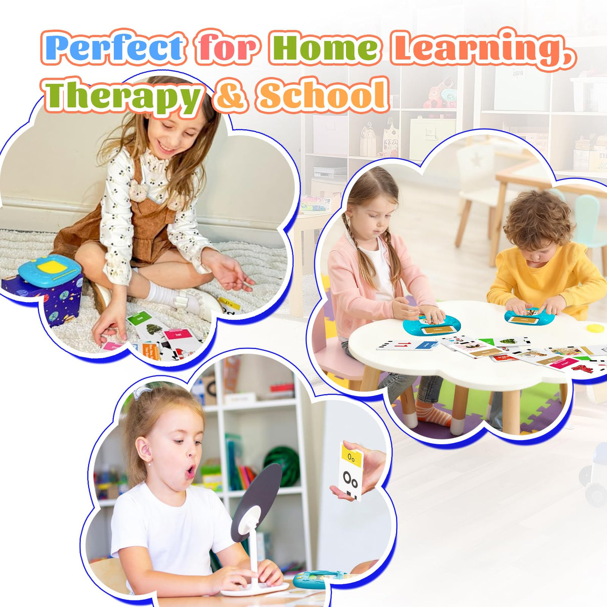 HOMESTEC Toddler Talking Flash Cards with 216 Double Sided Cards