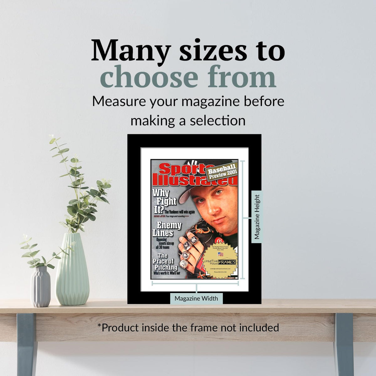 Creative Picture Frames 8.5" x 11.25" Sports Illustrated Magazine Display Frame, Suitable for