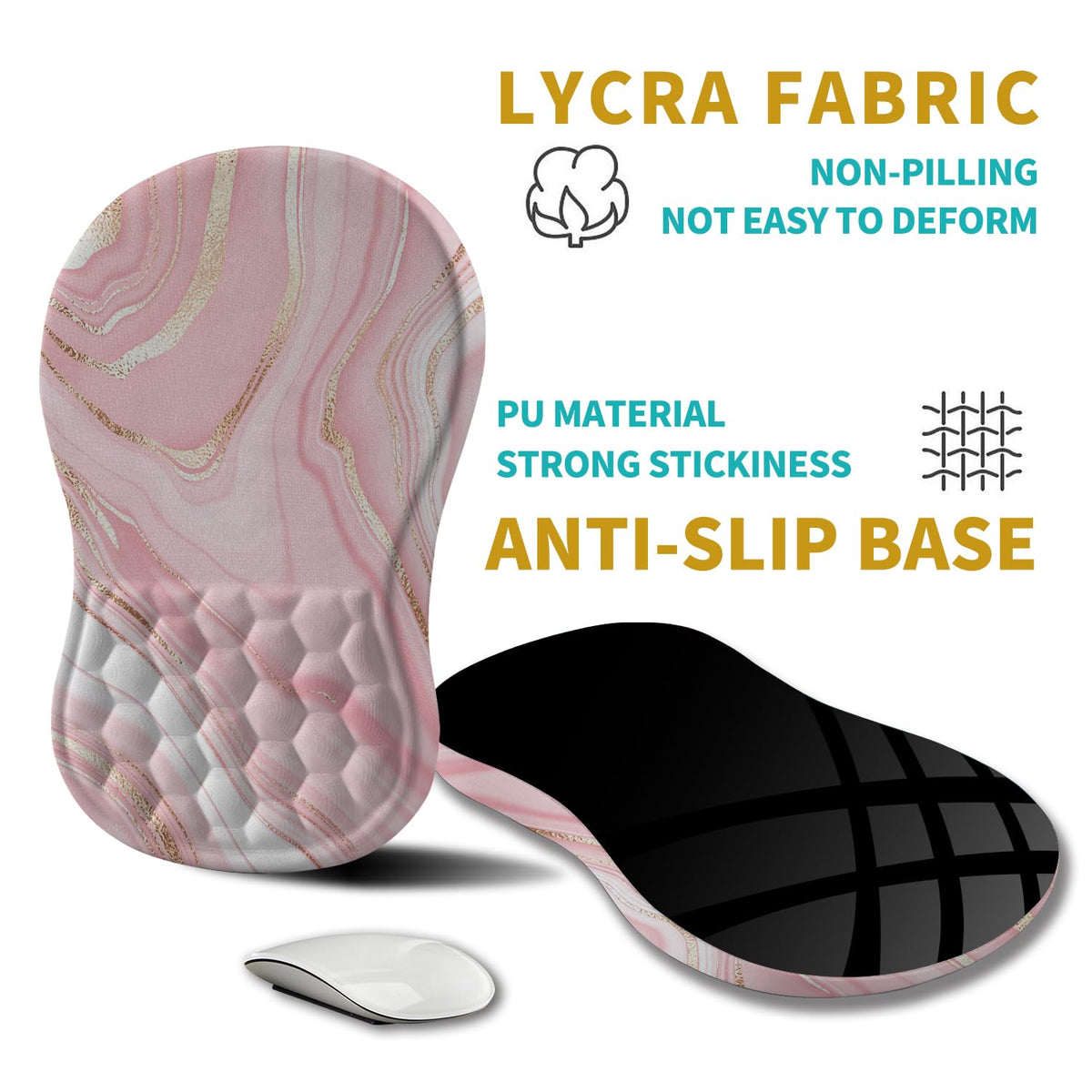 Hokafenle Ergonomic Mouse Pad Wrist Support, Wrist Rest Mousepad for Carpal Tunnel Pain Relief with