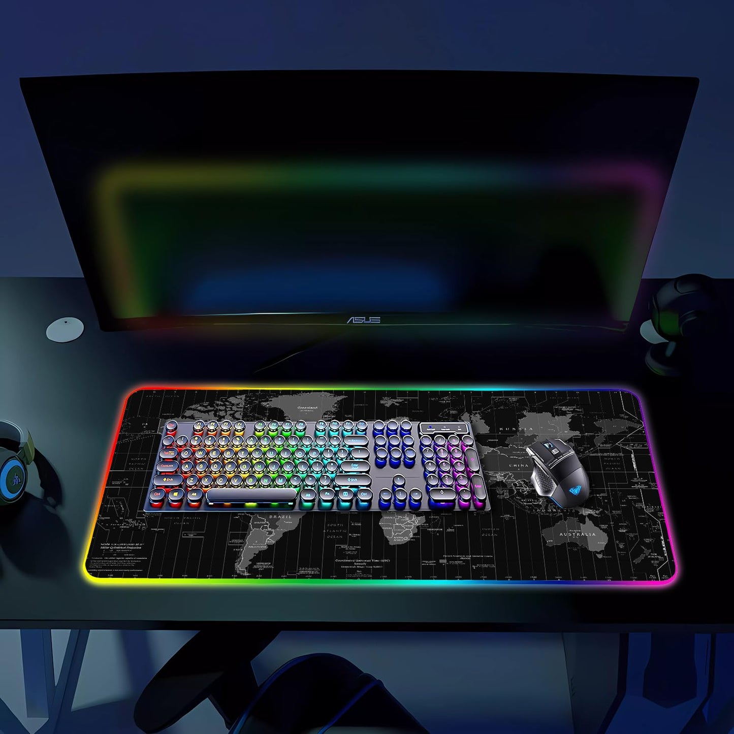 Armanza RGB Gaming Mouse Pad, Large Mousepad with Led Light, Gaming Accessories Keyboard Pad for