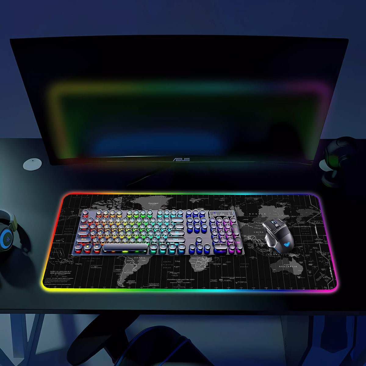 Armanza RGB Gaming Mouse Pad, Large Mousepad with Led Light, Gaming Accessories Keyboard Pad for