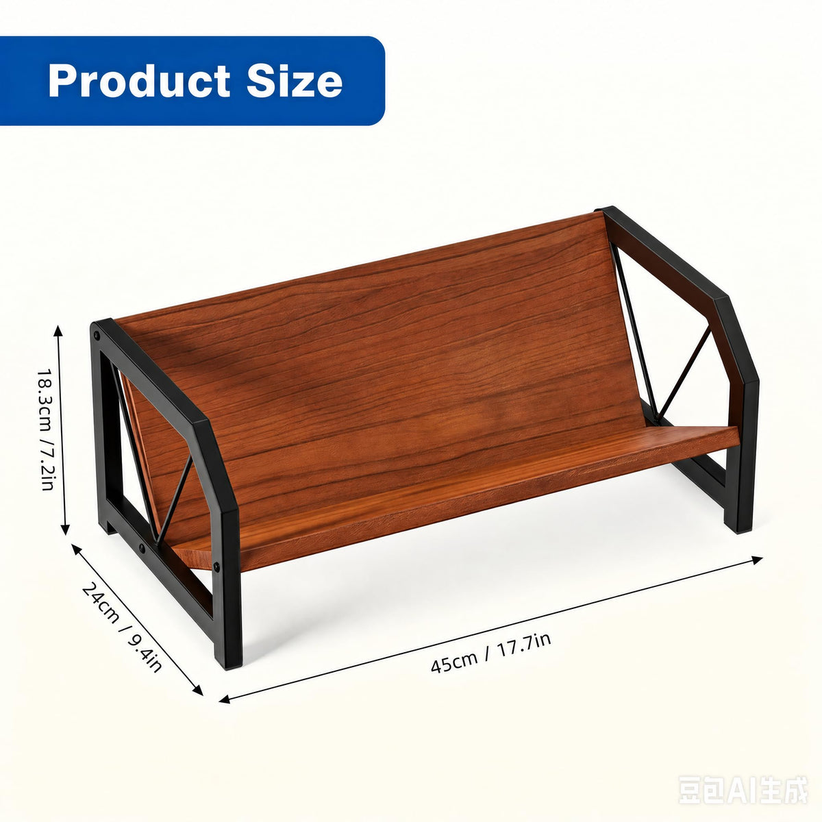 ART-GIFTREE Desktop Bookshelf Organizer, Tilting Bookcase, Reddish Brown