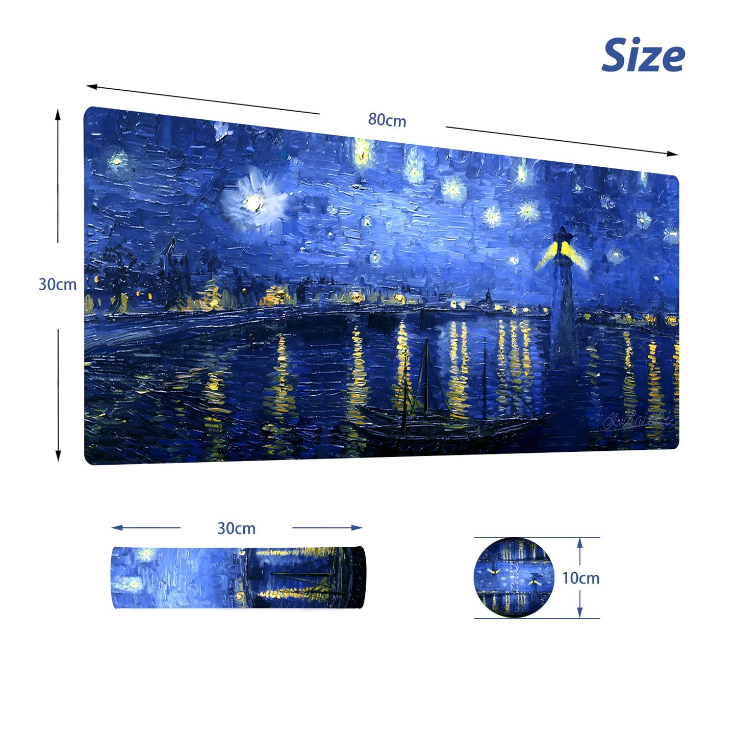 KuZaiALi Art Painting Mouse Pad (Bouns: Coaster+Bag) 31.5x11.8-inch 3mm Thick Large Extended Game