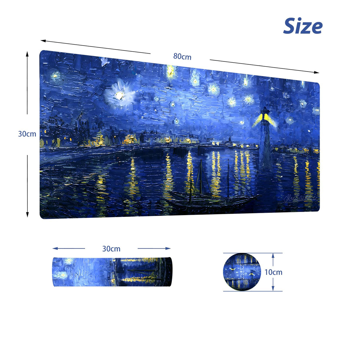 KuZaiALi Art Painting Mouse Pad (Bouns: Coaster+Bag) 31.5x11.8-inch 3mm Thick Large Extended Game
