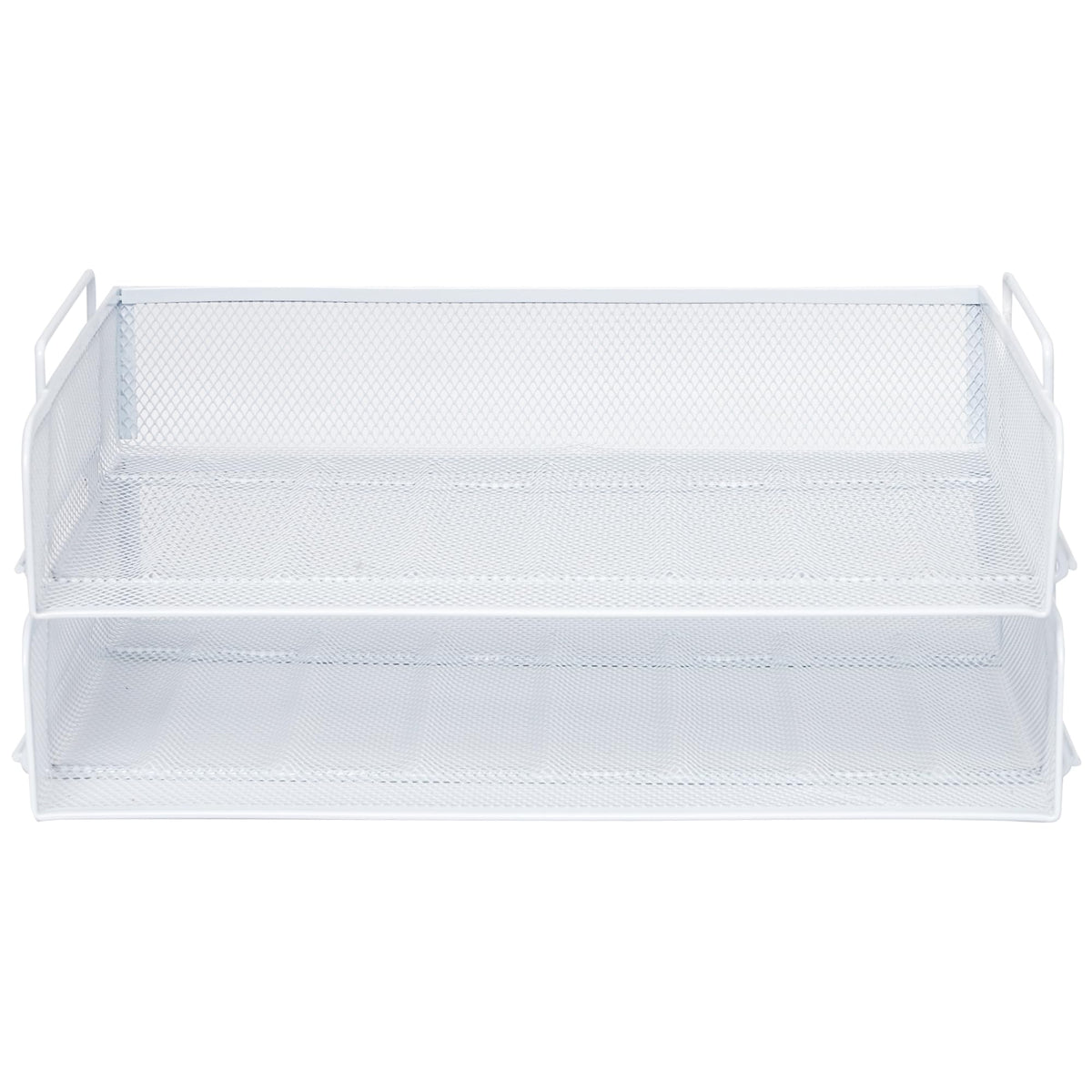 EASEPRES 2 Pack Stackable Desk Paper Tray, Metal Mesh Desktop Document Letter File Organizer for