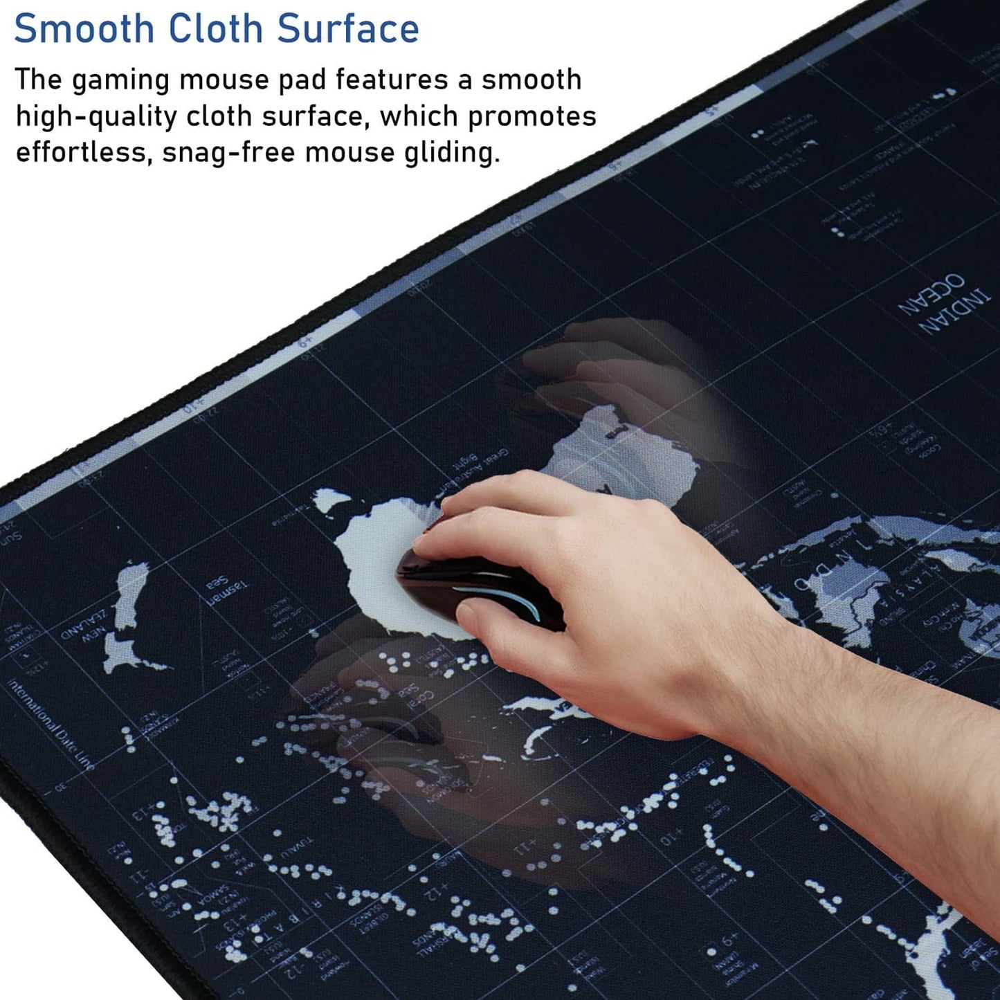 Large Extended Gaming Mouse Pad with Stitched Edges 35.4X15.7In Waterproof