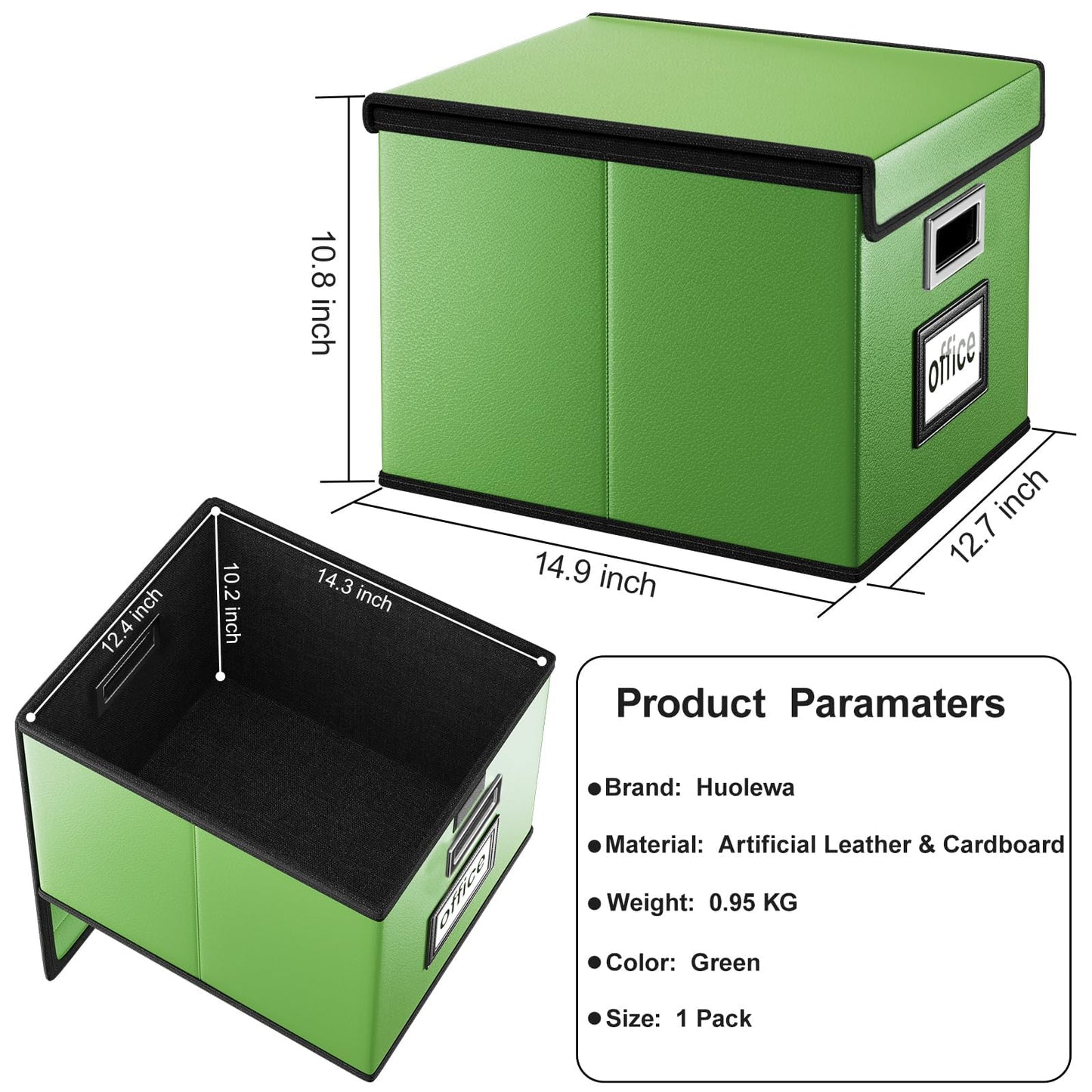 Huolewa File Organizer Box with Lids, Collapsible File Folder Organizer