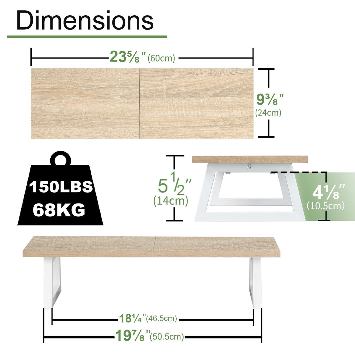 TEAMIX 24 inch Monitor Riser for Desk, Wood & Steel Computer/TV Stand Maple