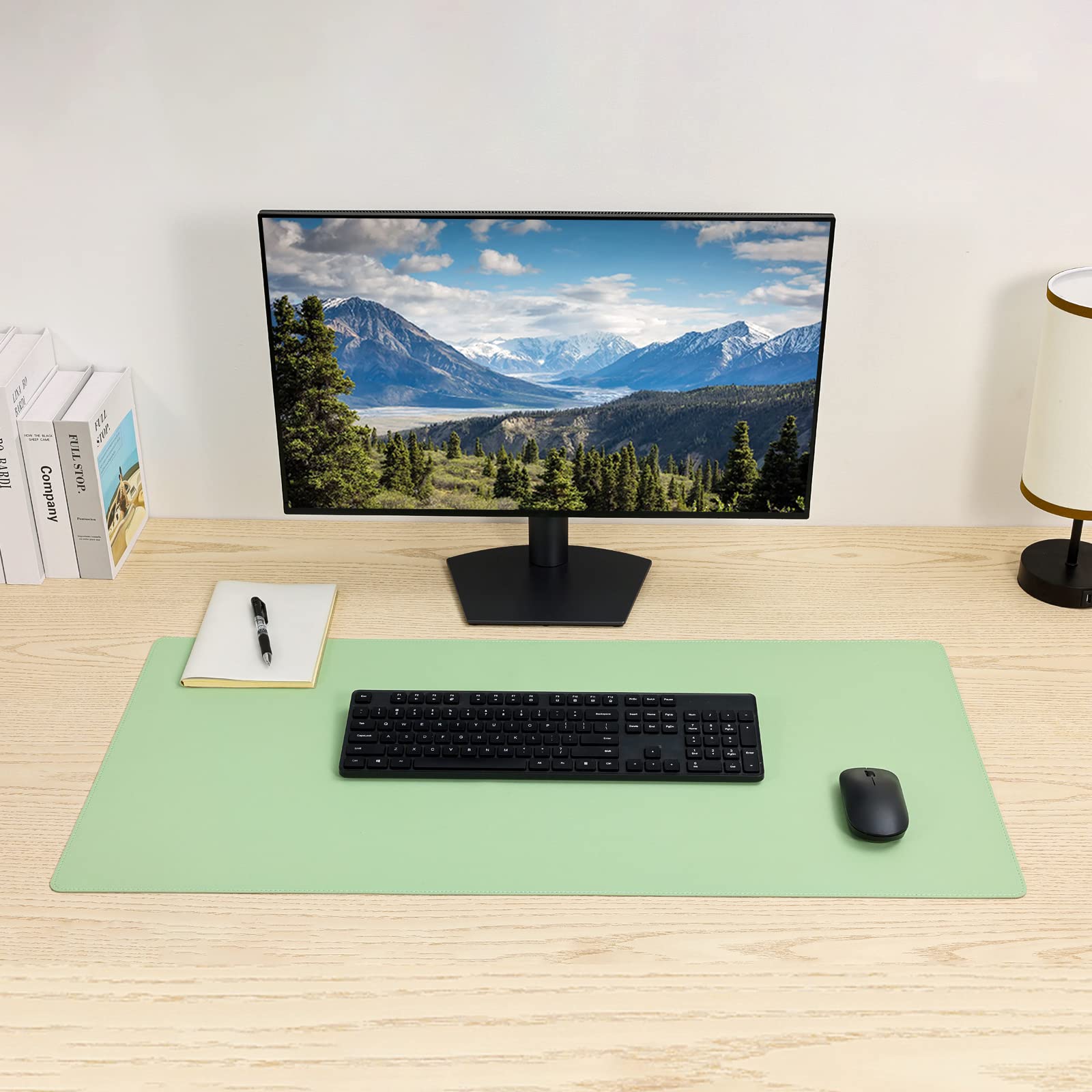 Wolaile PU Leather Desk Pad,36x17 in Large Computer Desk Mat,Waterproof Non-Slip Desk Blotter