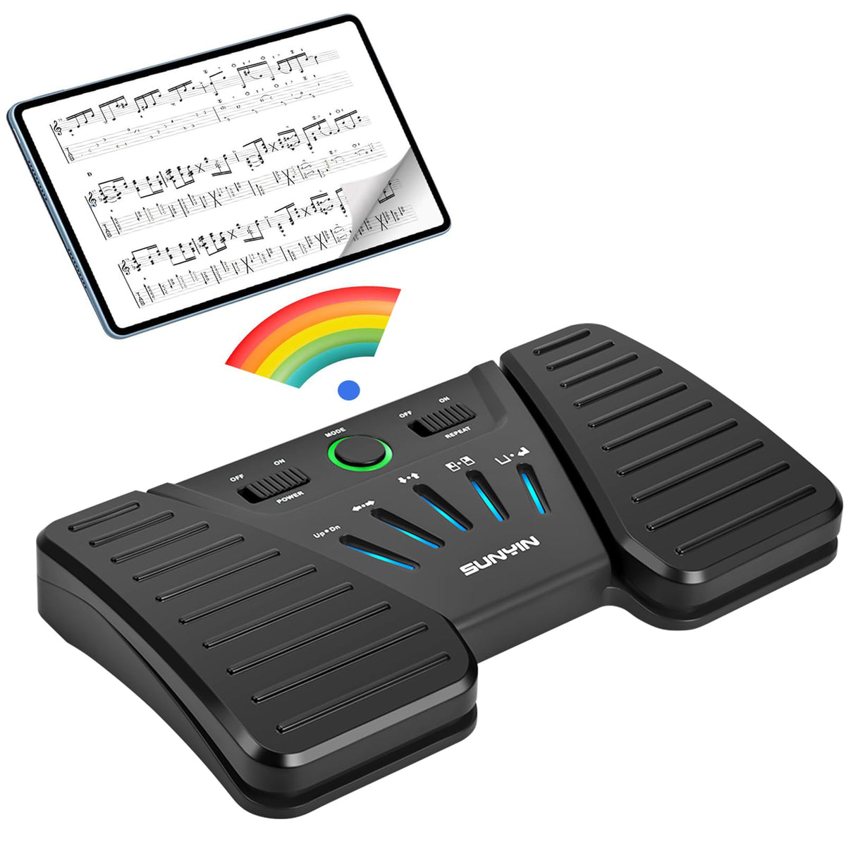 Wireless Page Turner Pedal Buletooth Foot Pedal Music Page Turner for Phones Ipad Tablets Phone