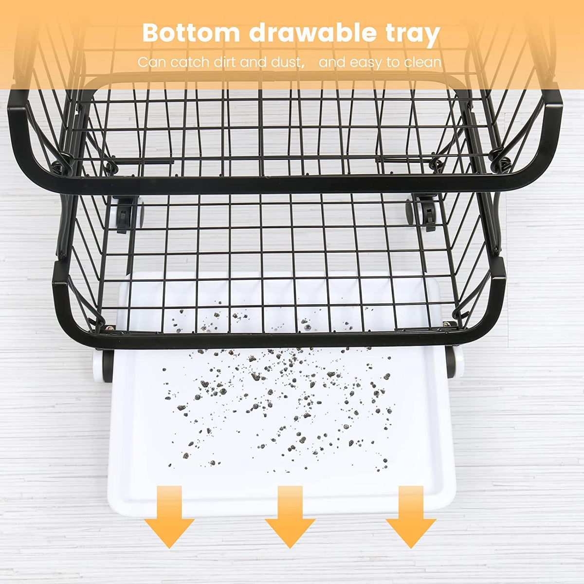 Piggy-G Fruit Vegetable Storage Basket with Wheels Kitchen Rack 6-Tier Stackable Floor-Standing