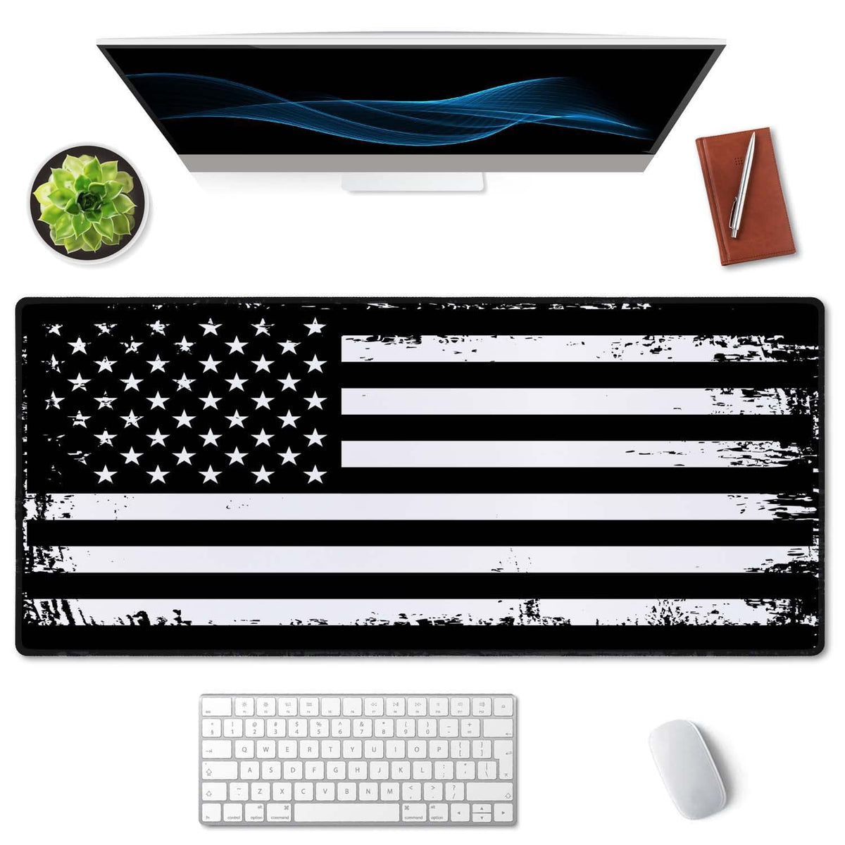 SSOIU Desk Mat, Extended Gaming Mouse Pad (35.5x15.7 in), Large Non-Slip Rubber Base Mousepad with