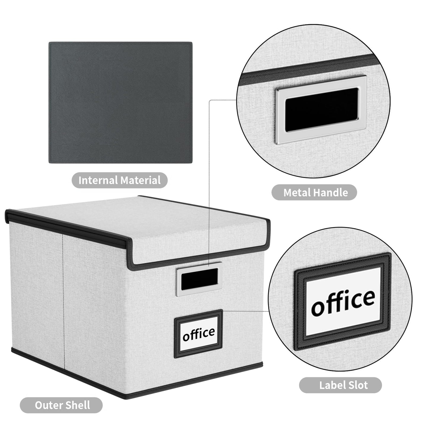 Huolewa File Organizer Box with Lids, Collapsible File Folder Organizer