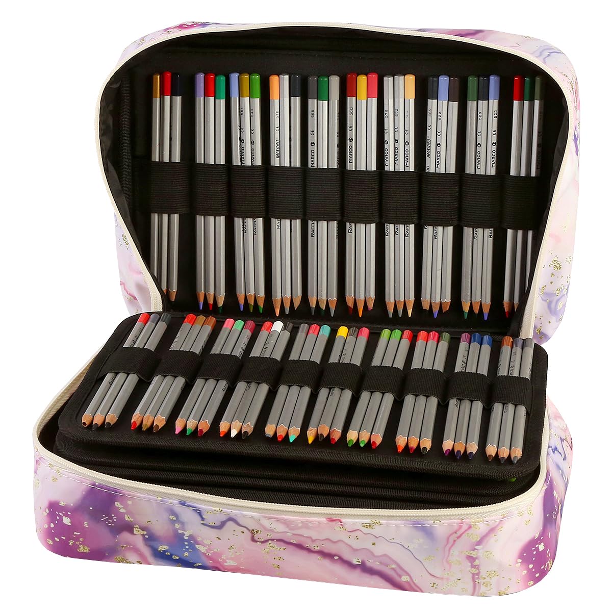 Lbxgap 300 Slots Colored Pencil Case w/Handle & Shoulder Strap