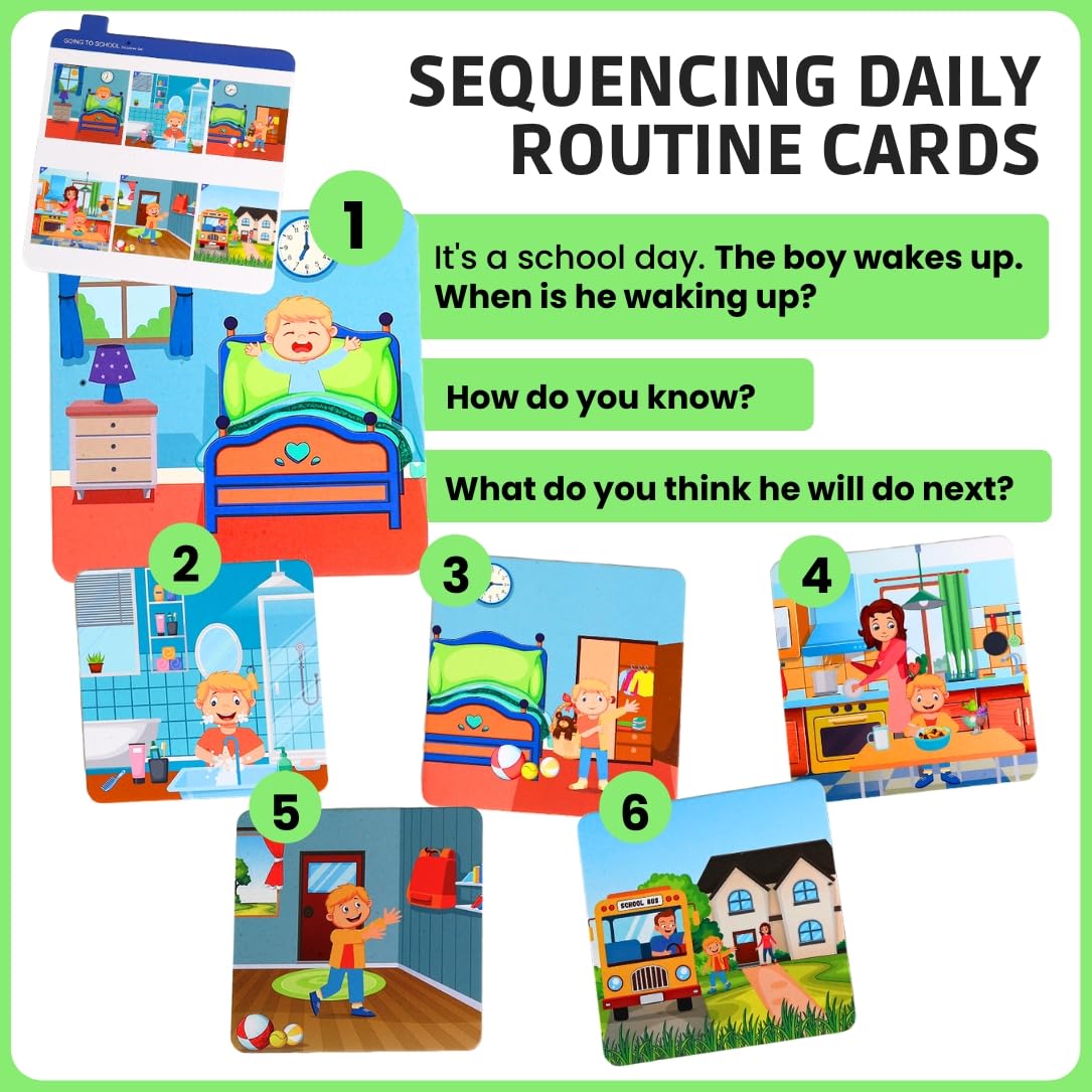 Sequencing Daily Routine Conversation Cards | Learning Material for Social Skills & Emotional