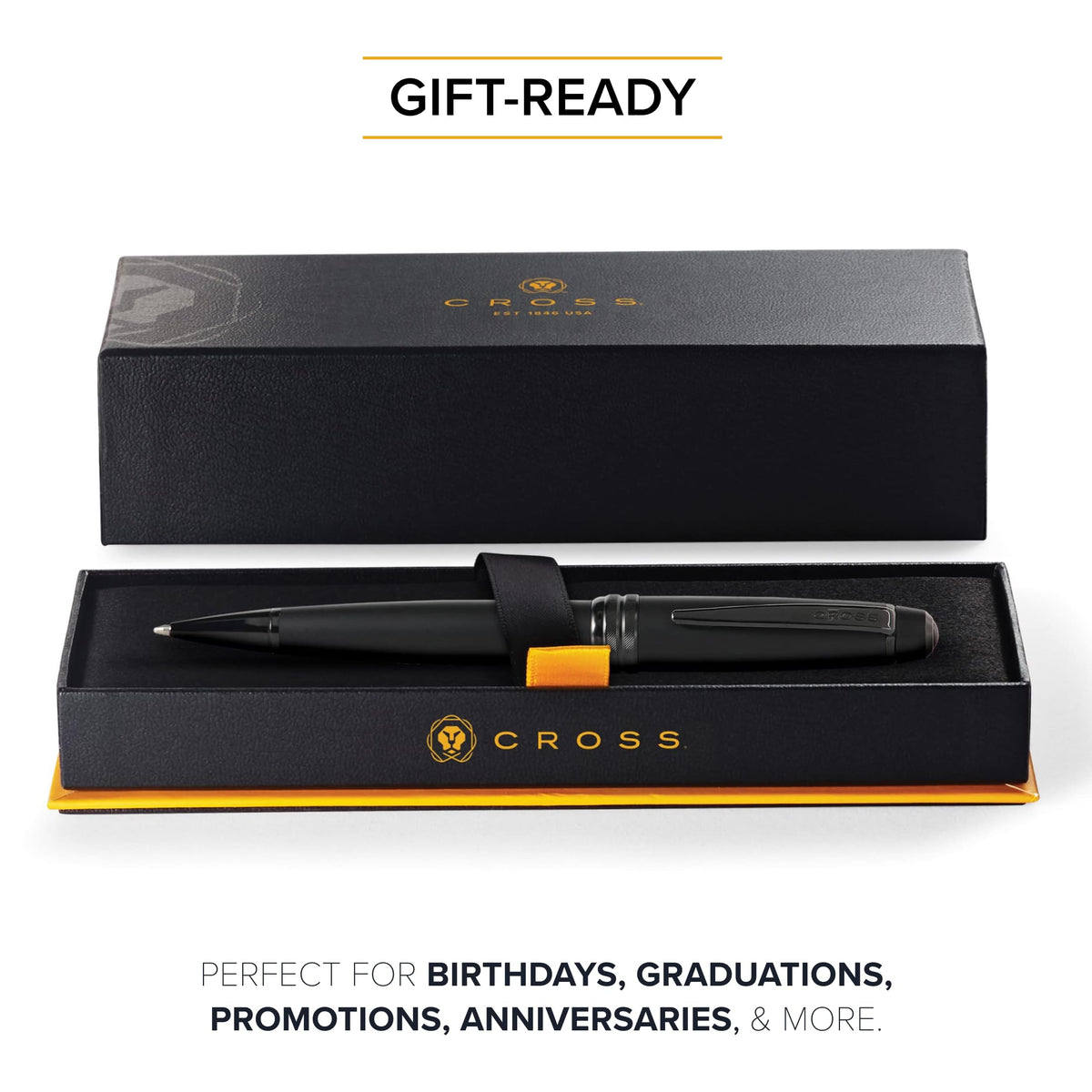 Cross Bailey Matte Black Lacquer Rollerball Pen, Medium Point, Black Ink