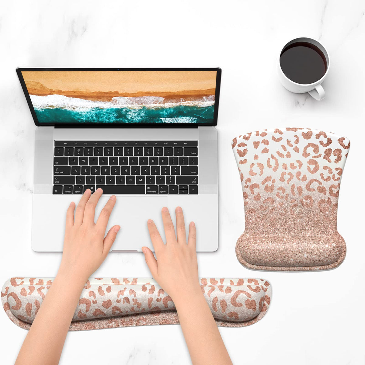 ITNRSIIET Mouse Pad Wrist Support Keyboard Wrist Rest Pad Ergonomic Mousepad Non-Slip Memory Foam