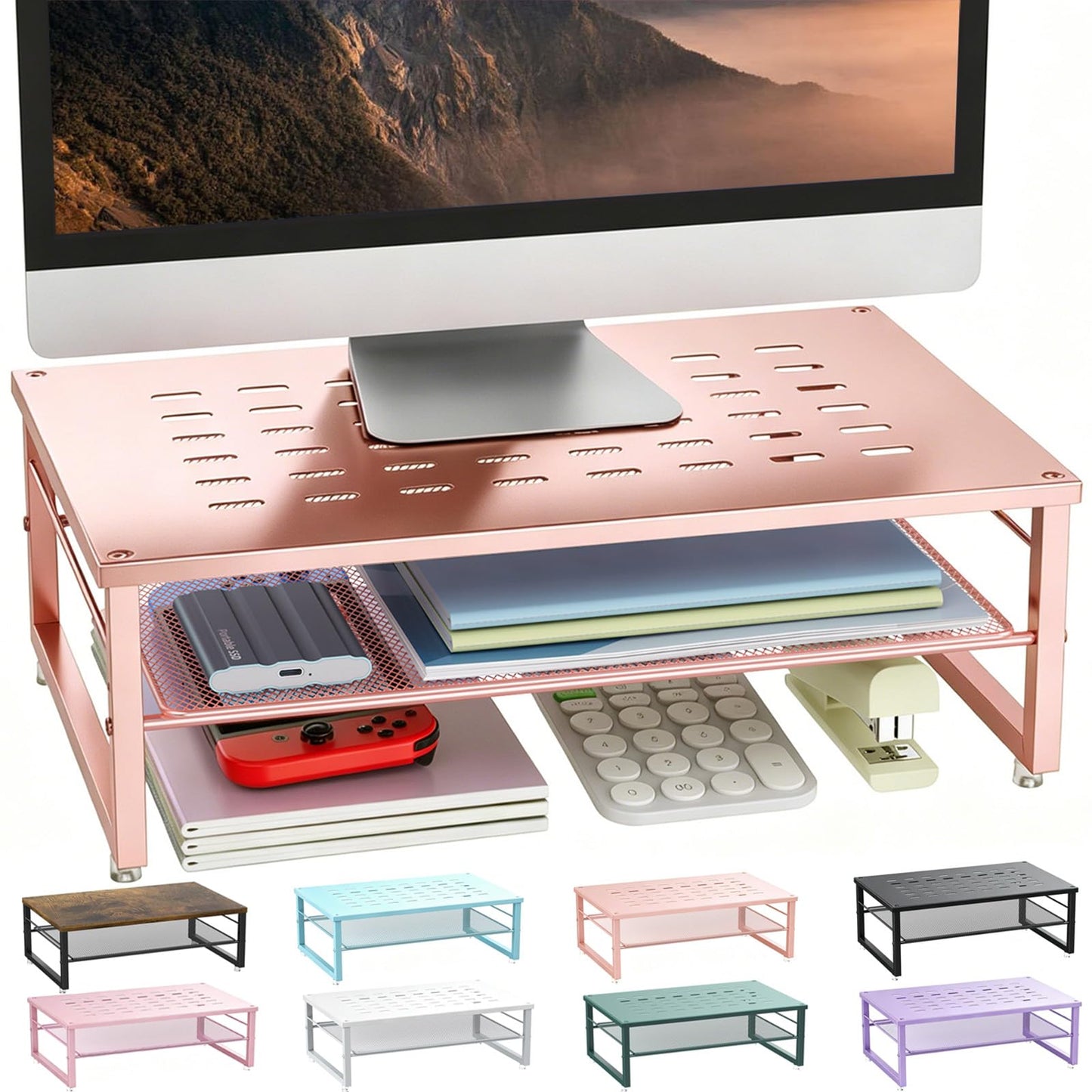 gianotter 2-Tier Metal Monitor Stand Riser