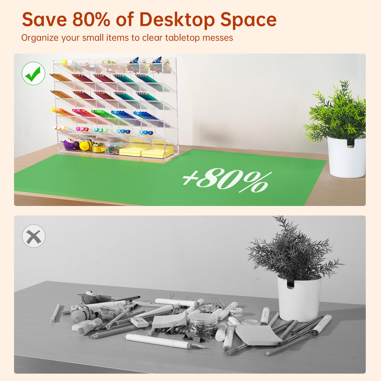 BEYGORM Acrylic Vertical Marker Organizer for 310 Markers, Desk Orgaizer