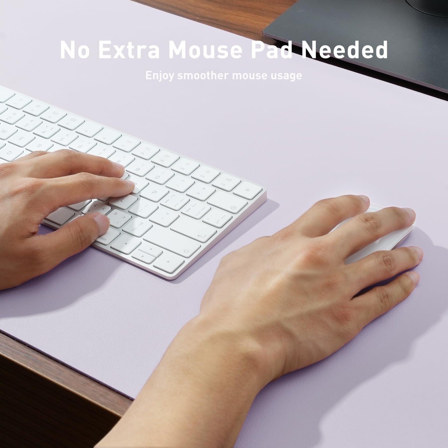 Aothia Faux Leather Desk Mat - Non-Slip PU Leather Desk Blotter, Waterproof Writing Surface, Large