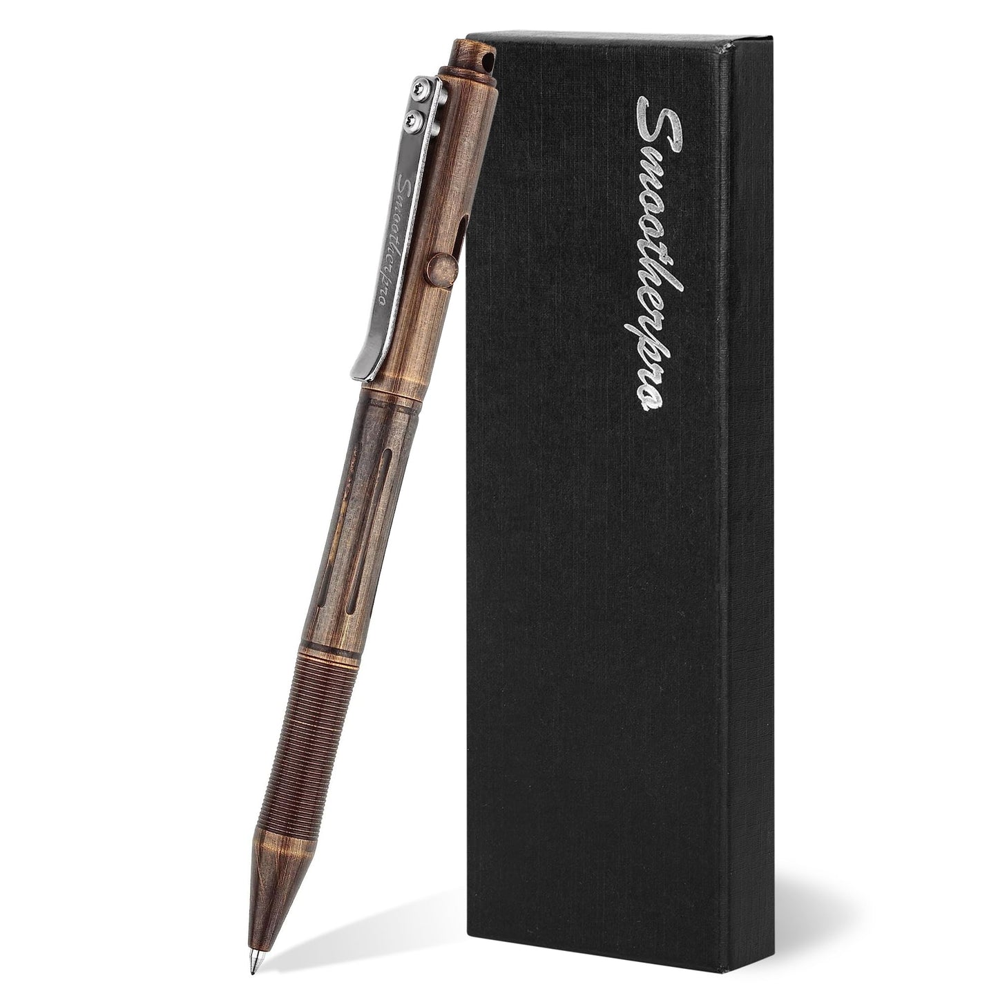 SMOOTHERPRO Solid Brass Bolt Action Pen, Compatible with Pilot G2 Refill