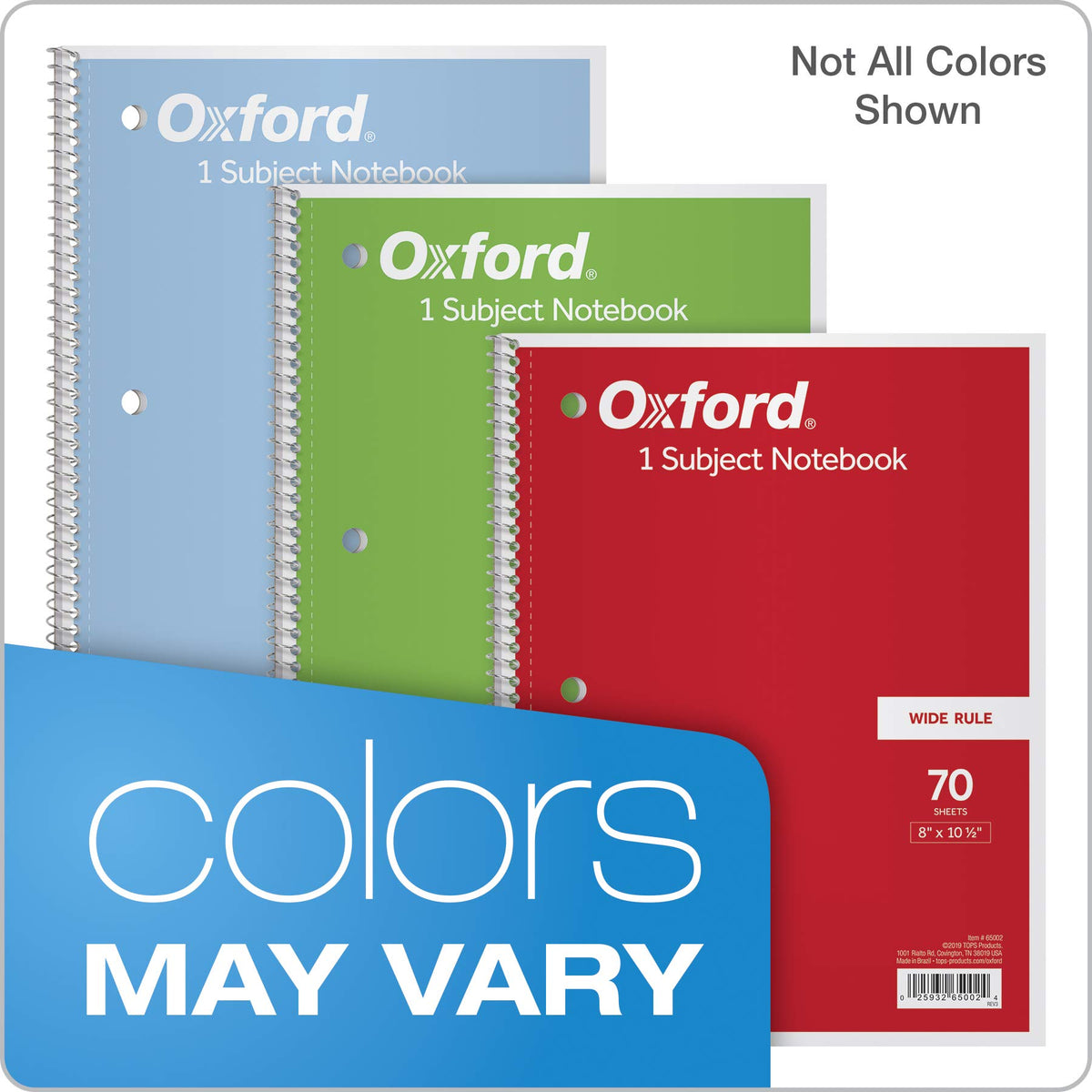 Oxford Wide Rule 1-Subject Spiral Notebook