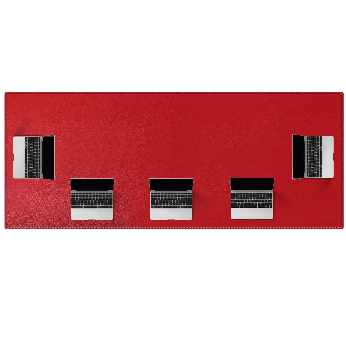 ZORESYN PU Leather Desk Mat 78.7 x 35.4 Inch Red