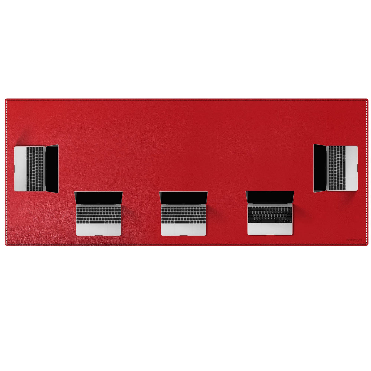 ZORESYN PU Leather Desk Mat 78.7 x 35.4 Inch Red